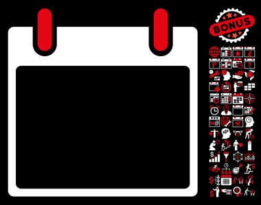 Boş Takvim yaprak düz vektör simge Bonus ile