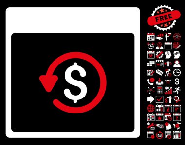 Bonus ile ters ibraz takvim sayfa düz vektör simgesi