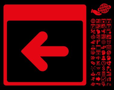 Önceki takvim gün düz vektör simge Bonus ile