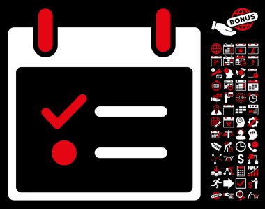 Yapılacaklar listesi takvim gün düz vektör simge Bonus ile