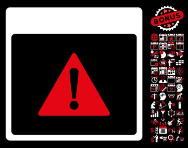 Hata takvim sayfa düz vektör simgesi Bonus ile