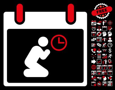 Saat takvim gün düz vektör simge Bonus ile dua