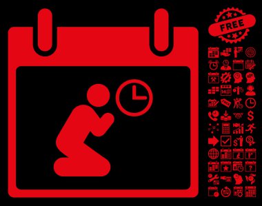 Saat takvim gün düz vektör simge Bonus ile dua