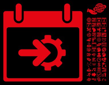 COG Tümleştirme takvim gün düz vektör simge Bonus ile