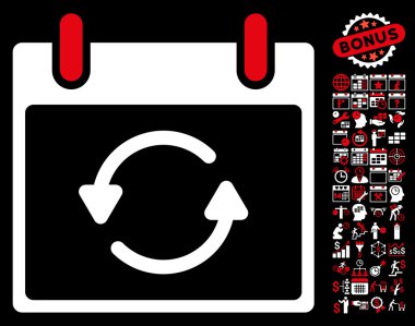 Takvim gün düz vektör simge Bonus ile yenileme