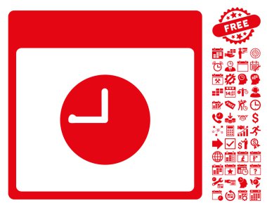 Saat takvim sayfa düz vektör simgesi Bonus ile