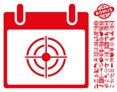 Bullseye takvim gün düz vektör simge Bonus ile