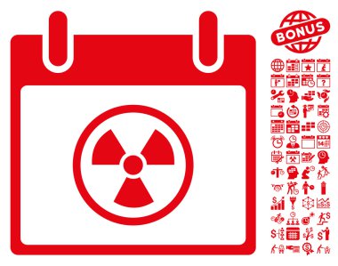 Atomik takvim gün düz vektör simge Bonus ile