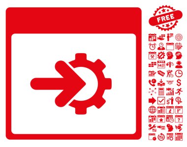 COG Tümleştirme takvim sayfa düz vektör simge Bonus ile