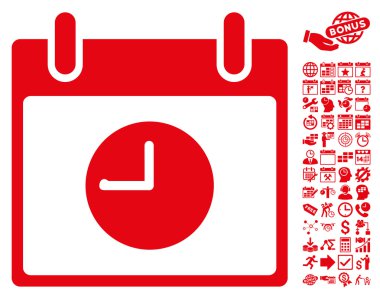 Saat takvim gün düz vektör simgesi Bonus ile