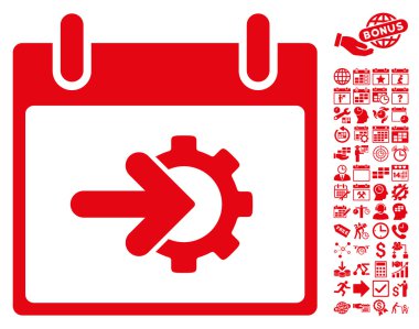 COG Tümleştirme takvim gün düz vektör simge Bonus ile