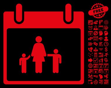 Bonus ile anne takvim günü düz vektör simgesi