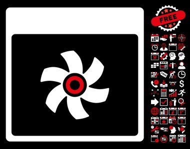 Bonus ile fan takvim sayfa düz vektör simgesi