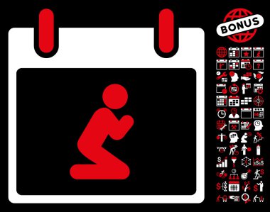 Kişi takvim gün düz vektör simge Bonus ile dua