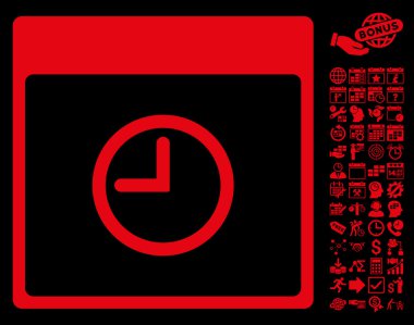 Saat takvim sayfa düz vektör simge Bonus ile