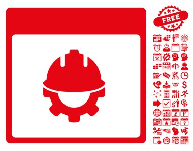 Bonus ile Geliştirme takvim sayfa düz vektör simgesi