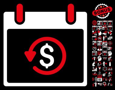 Takvim gün düz vektör simge Bonus ile iade