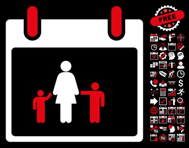 Bonus ile anne takvim günü düz vektör simgesi