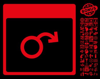 İktidarsızlık takvim sayfa düz vektör simge Bonus ile