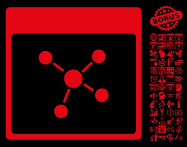 Bağlantıları ile Bonus sayfa düz vektör simge takvim