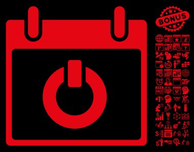 Takvim gün düz vektör simge Bonus ile açın