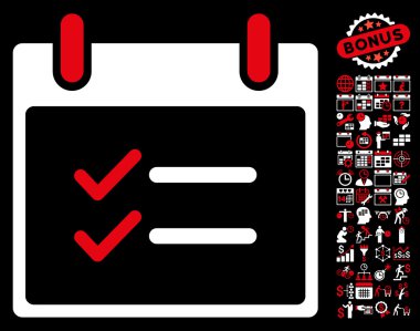 Öğeleri takvim gün düz vektör simge Bonus ile kontrol