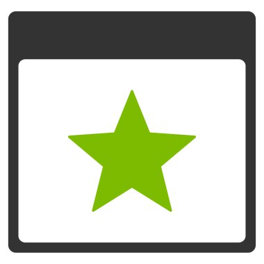 Yıldız takvim sayfa düz simgesini