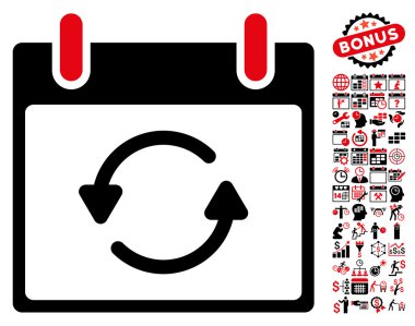 Takvim gün düz vektör simge Bonus ile yenileme