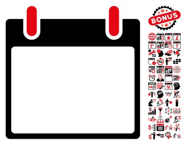 Boş Takvim yaprak düz vektör simge Bonus ile