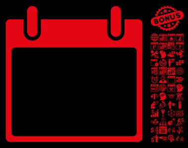 Boş Takvim yaprak düz vektör simge Bonus ile