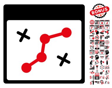 Yol puan Bonus ile sayfa düz vektör simge takvim