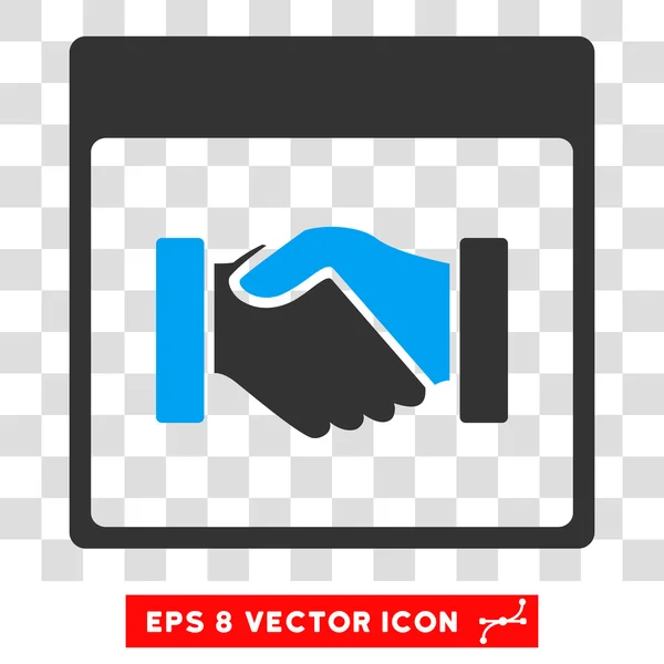 Kézfogás naptár oldal Eps Vector Icon — Stock Vector