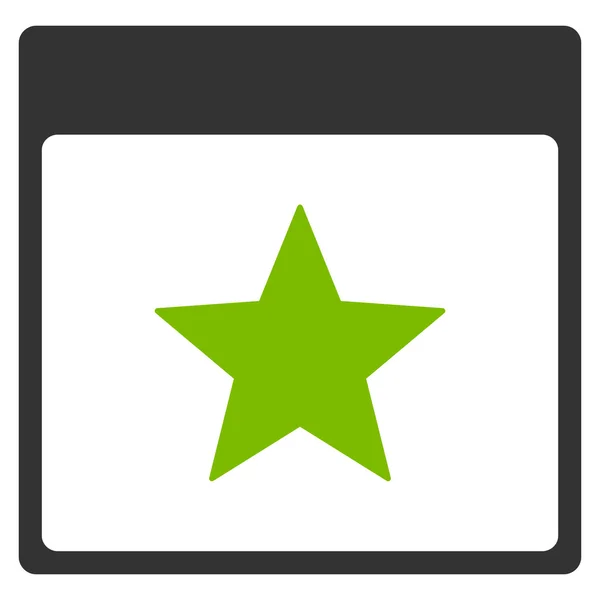 Star Calendar Page Flat Icon — Stock Vector