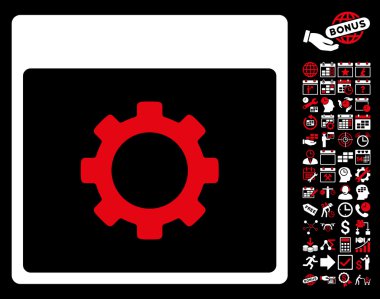 Vites seçenekleri sayfa düz vektör simge Bonus ile takvim