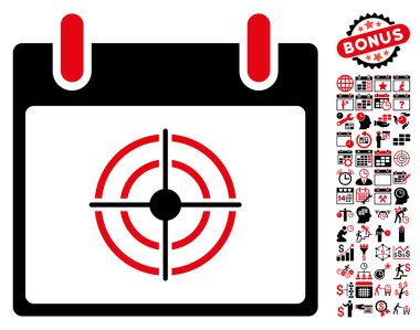Bullseye takvim gün düz vektör simge Bonus ile
