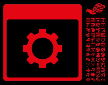 Vites seçenekleri sayfa düz vektör simge Bonus ile takvim