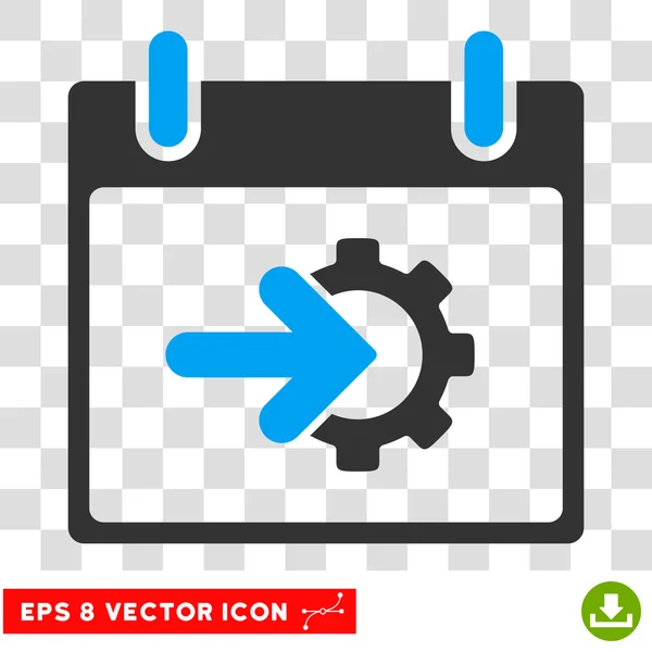 Cog Integración Calendario Día Eps Vector Icono — Vector de stock