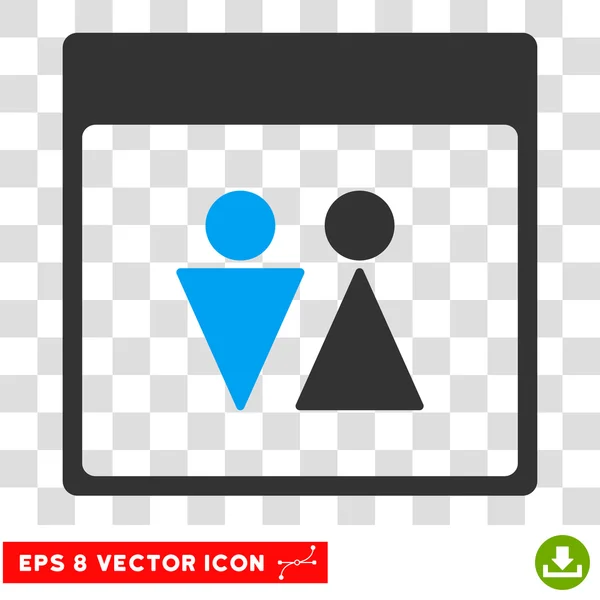 WC Personnes Calendrier Page Eps Icône vectorielle — Image vectorielle