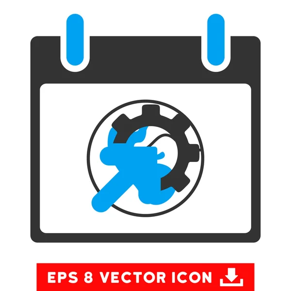 Engrenagem Integração Calendário Dia Vector Eps Ícone — Vetor de Stock