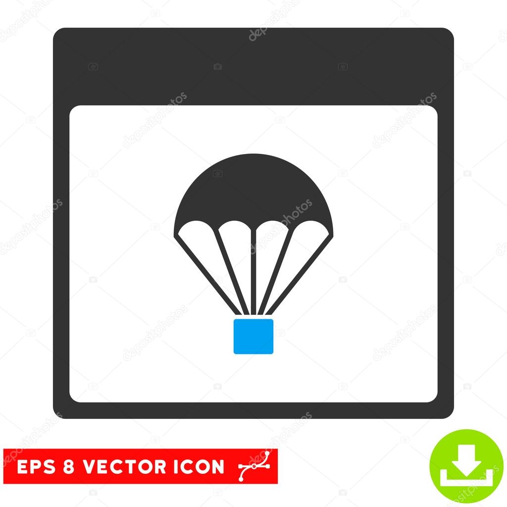 Parachute Calendar Page Vector Eps Icon