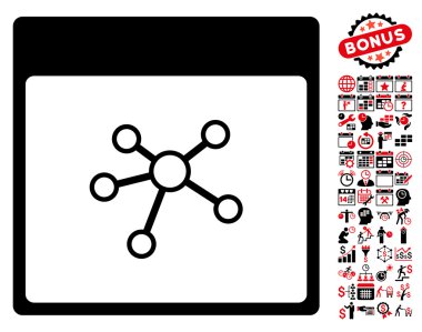 Linkler sayfa düz vektör simge Bonus ile takvim