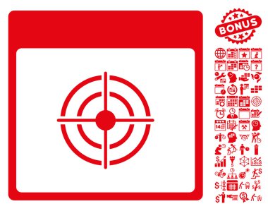 Bullseye takvim sayfa düz vektör simge Bonus ile