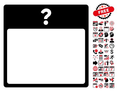 Bonus ile bilinmeyen gün takvim sayfa düz vektör simgesi