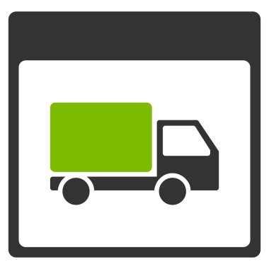 Sevk irsaliyesi kamyon takvimi sayfa düz simgesi