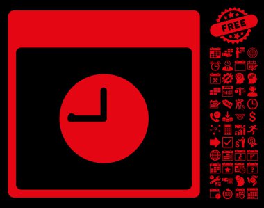 Saat takvim sayfa düz vektör simgesi Bonus ile