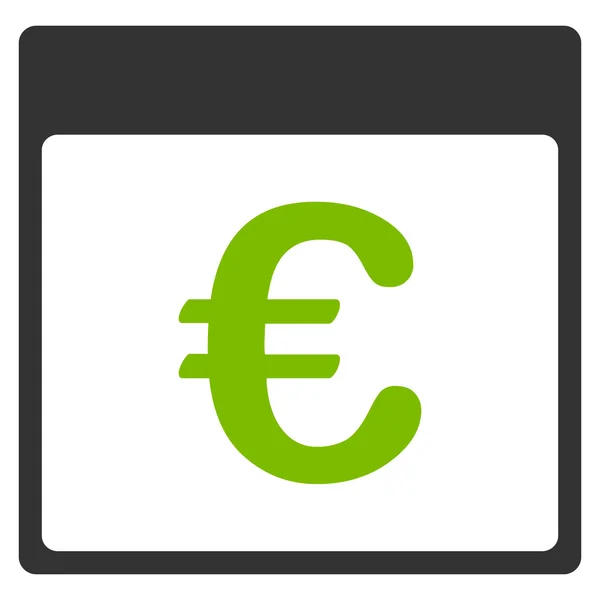 Ikona strony płaskim kalendarza waluty euro — Wektor stockowy