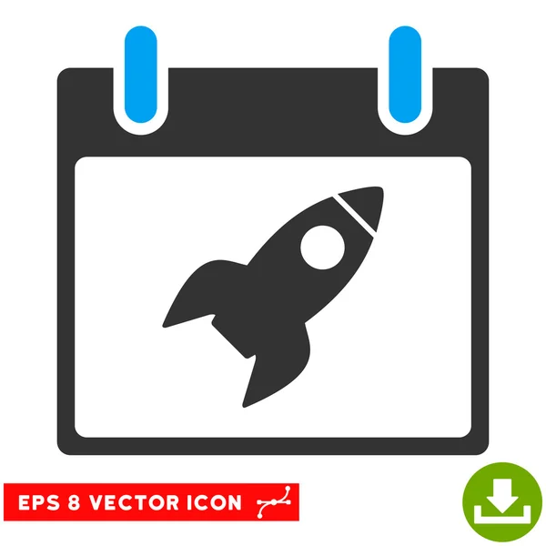 Rocket Calendar Day Vector Eps Icon — Stock Vector