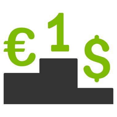 Para birimi rekabet düz vektör simgesi