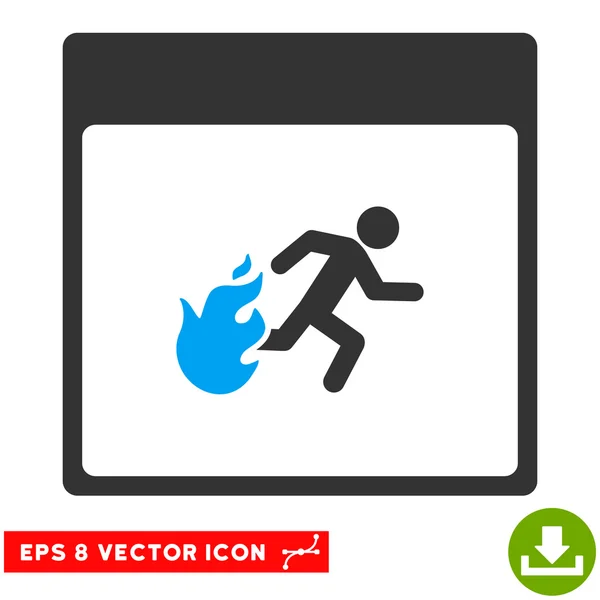 Evacuación de incendios Hombre Calendario Página Vector Eps icono — Vector de stock