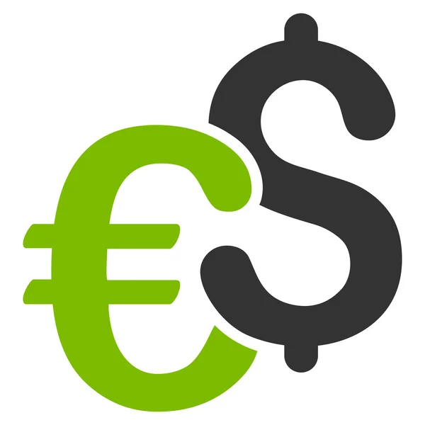 Dollar en Euro symbolen platte Vector Icon — Stockvector